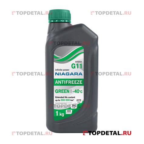 Жидкость охлаждающая "Антифриз" "Ниагара" G11 (зеленый) 1 кг ...