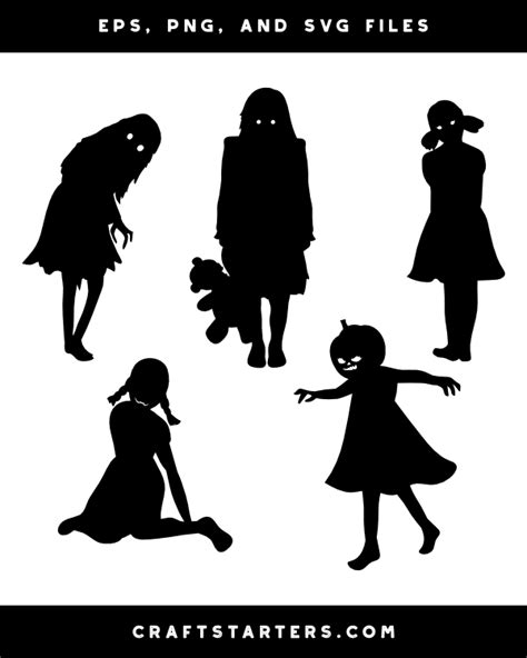 Scary Girl Silhouette Clip Art