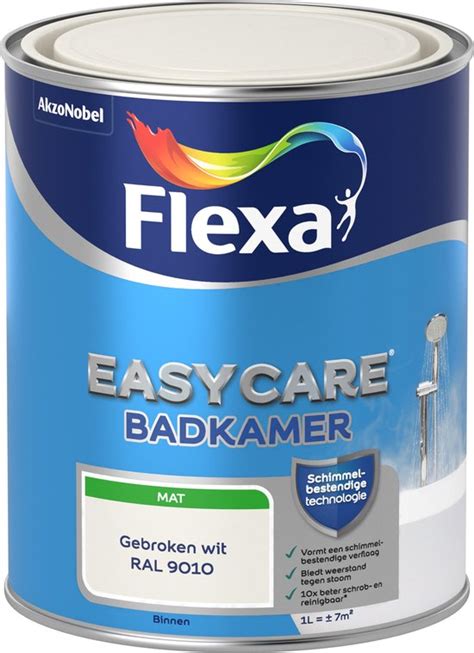 Flexa Easycare Muurverf Mat Badkamer Gebroken Wit Ral