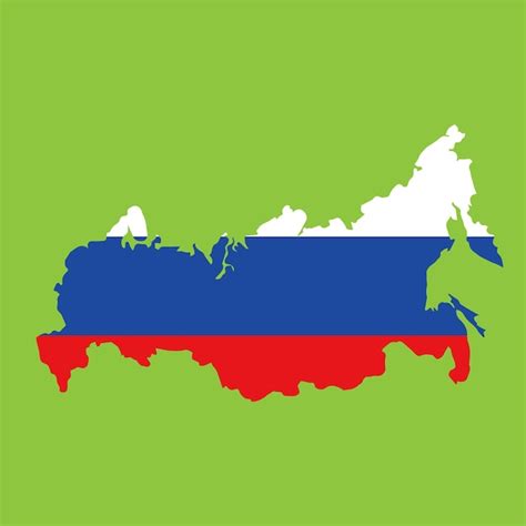 Premium Vector | A map of russia with the russian flag on it.