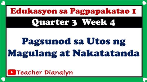 Grade Edukasyon Sa Pagpapakatao Quarter Week Pagsunod Sa Hot Sex Picture