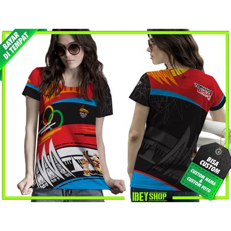 Jual Baju Kaos Wanita PON XX Papua 2021 ART23 Fullprint Custom Shopee