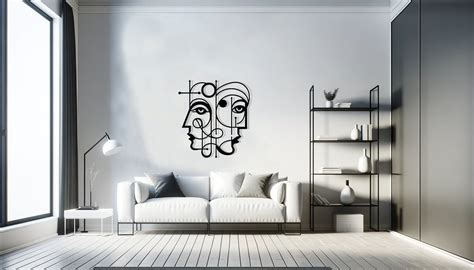 Abstract Faces Metal Wall Art Faces Line Metal Wall Art Modern