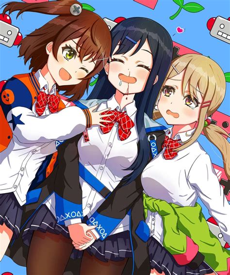 Hidaka Reina Shinonome Kazune And Kayano Futaba Denonbu Drawn By