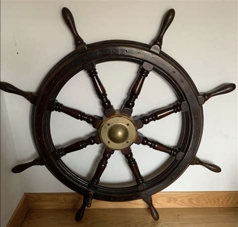 Decorative Gaston Turcotte Ship Wheel Wooden Captain Boat Steering