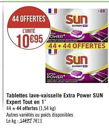 Promo Tablettes Lave Vaisselle Extra Power Sun Expert Tout En Chez