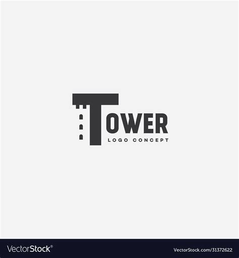 Tower Lettering Logo Vector Image On Vectorstock Letter Logo Vector