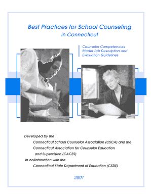 Fillable Online Sde Ct Best Practices For School Counseling In