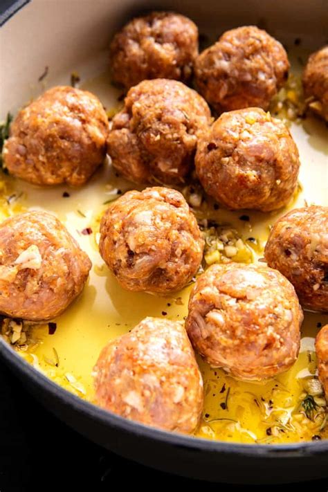 Baked Lemon Rosemary Chicken Meatballs And Creamy Orzo Half Baked Harvest