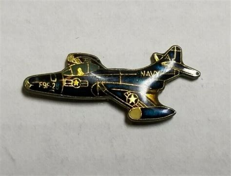 Vintage Lapel Pin Military Aircraft Hat Uniform F F Panther Navy Plane