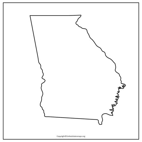 Blank Georgia Map | Printable Map Of Georgia in PDF