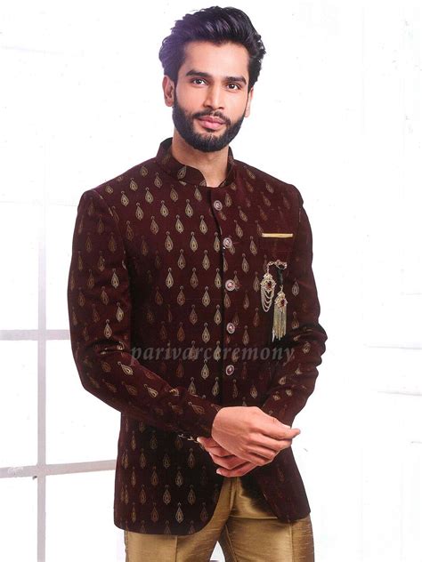 Designer Jodhpuri Suitjodhpuri Suit For Weddingwine Colour Etsy