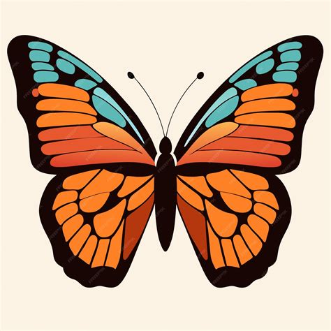 Premium Vector Monarch Butterfly Closeup Artistic Rendering