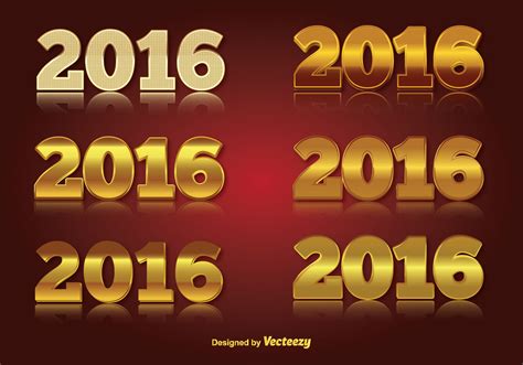 2016 Gold Number Vector Set - Download Free Vector Art, Stock Graphics ...