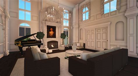 bloxburg elegant family/living room in 2023 | Modern suburban house ...