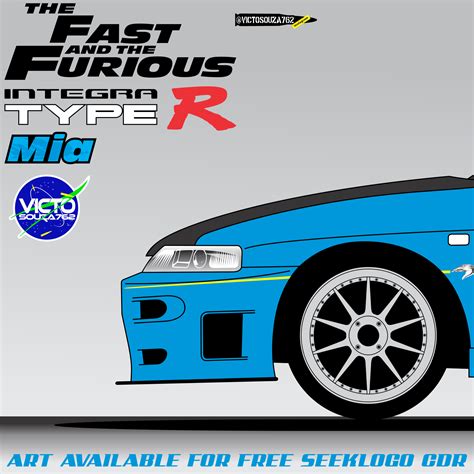 Arte Decal Acura Integra Type R Mia Fast And Furious Fast And