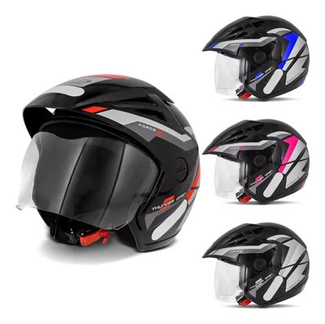 Capacete Masculino Ebf Thunder Open Force X Aberto Viseira