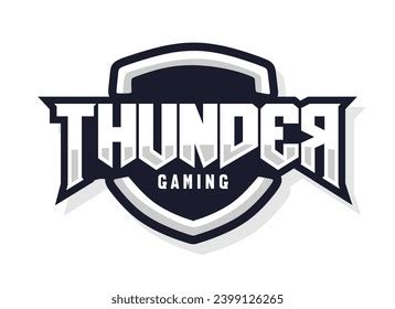 Thunder Gaming Logo White Background Stock Vector Royalty Free