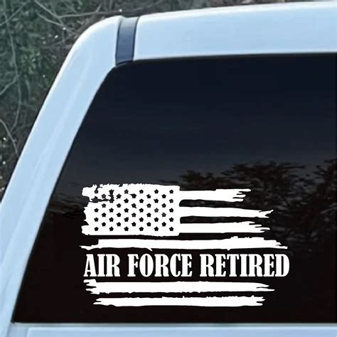 USAF Air Force Retired Weathered Flag Window Decal Sticker | Custom ...