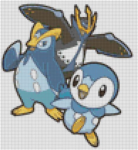 Pokemon Piplup Evolutions 35 Colors Cross Stitch Pattern Pokemon