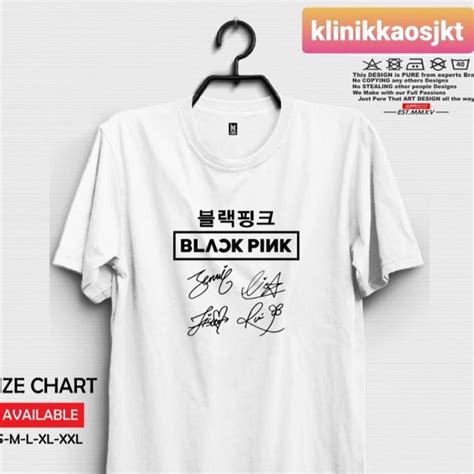 Jual Baju Kaos Korea Tanda Tangan Member Blackpink Tshirt Kpop