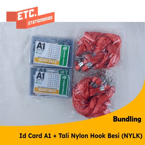 Jual Paket Bundling Id Card A Tali Nylon Hook Besi Nylk Shopee