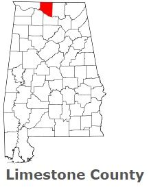 Limestone County on the map of Alabama 2024. Cities, roads, borders and ...