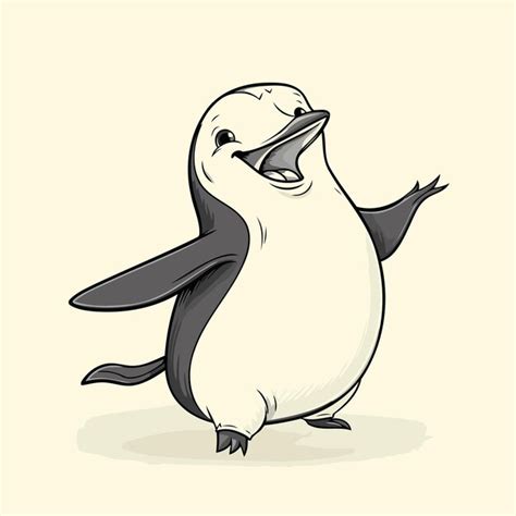 Desenho animado de pinguim ilustração vetorial de um pinguim bonito