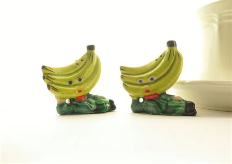 Vintage Banana Head Salt And Pepper Shakers Made In Japan Banana Man