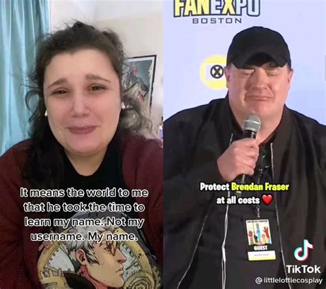 Fan reacting to Brendan Fraser reaction to her video. : r/MadeMeSmile