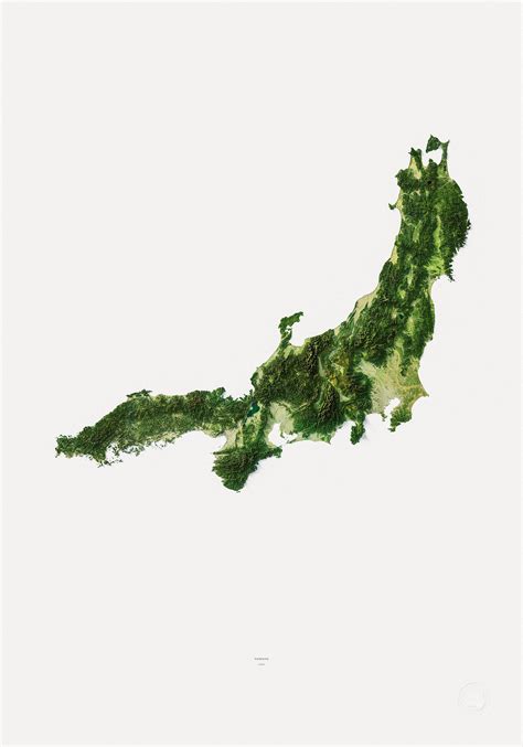 Shaded relief map of Honshū, Japan - Mapbits