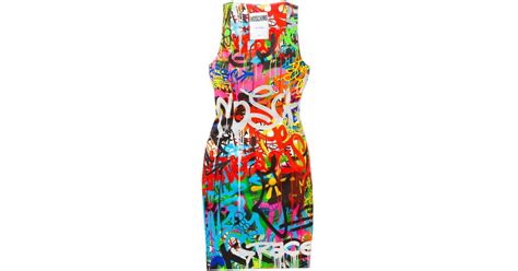 Moschino Graffiti Print Mini Dress Lyst