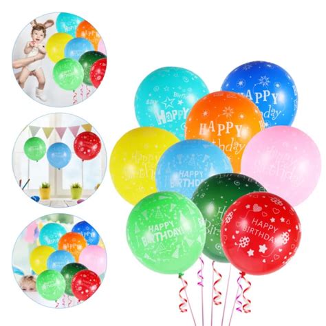 100 PCS ALLES Zum Geburtstag Ballon Bunte Luftballons Drucken EUR 17 78