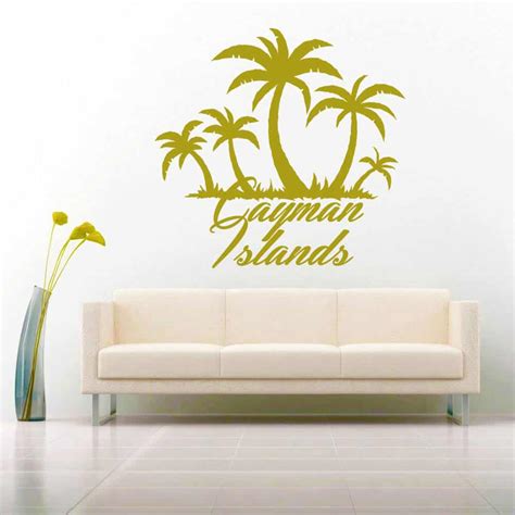 Cayman Islands Palm Tree Caribbean Island Vinyl Decal Sticker