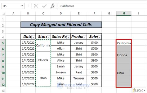 How To Copy Merged And Filtered Cells In Excel 4 Methods Exceldemy