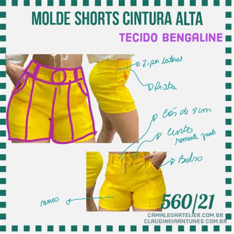 Molde Short Bengaline Camaleoa Atelier De Costura