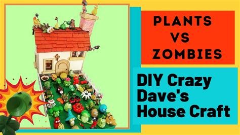 Plants vs Zombies DIY Crazy Dave's House Toy Play - YouTube