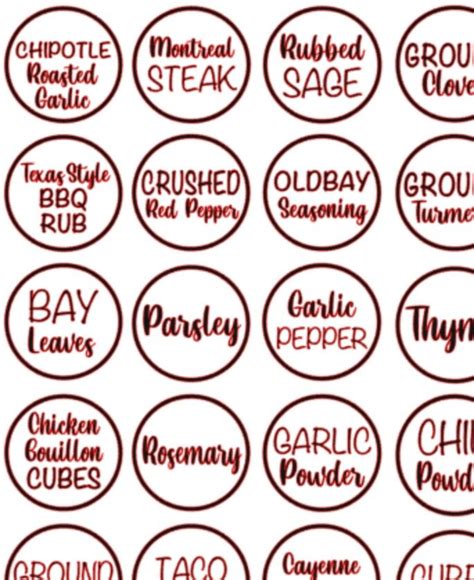 Spice Labels Svg And Png File Download Etsy