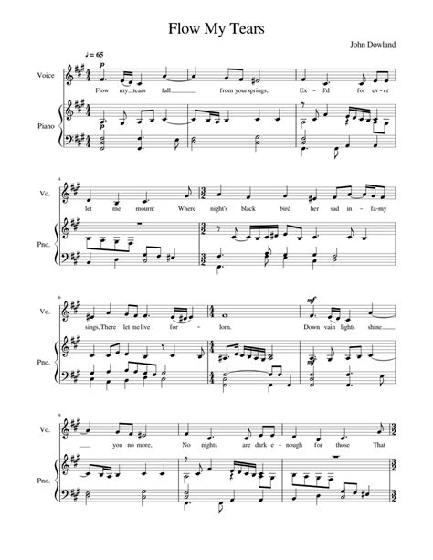 Flow My Tears Fm Sheet Music For Piano Vocals Piano Voice