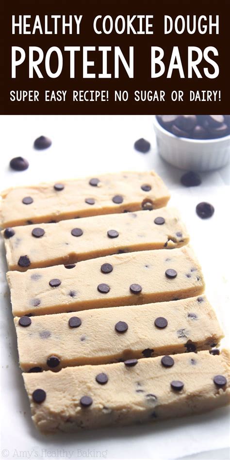 Healthy Chocolate Chip Cookie Dough Protein Bars Amy S Healthy Baking