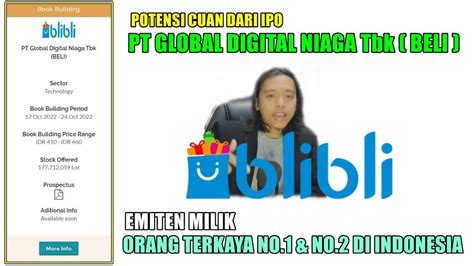 Analisa IPO Saham PT Global Digital Niaga Tbk BELI Bli Bli Milik