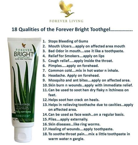 Various Benefits Of Forever Bright Toothgel Forever Bright Toothgel Forever Living Products