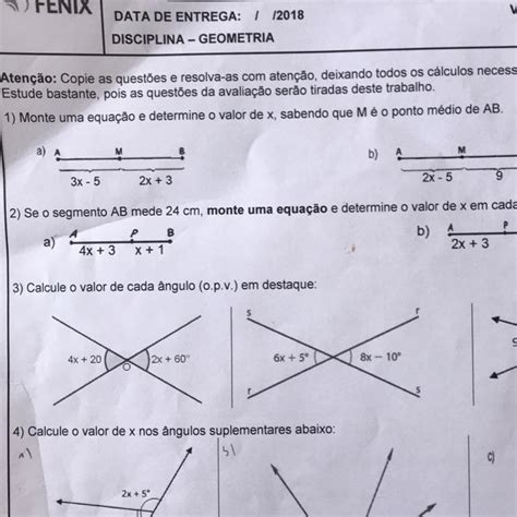 Calcule O Valor De Cada ângulo O P V Em Destaque Br