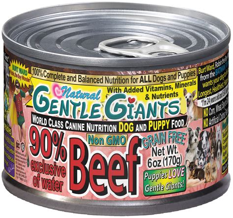 24 Pack Gentle Giants Canine Nutrition 90 Beef Grain Free Wet Dog