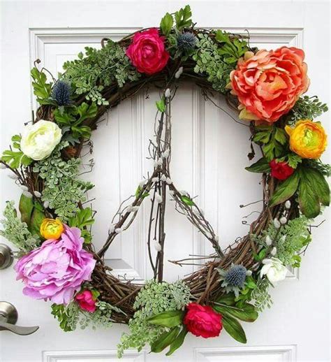 20 Peace Sign Door Wreath The Urban Decor