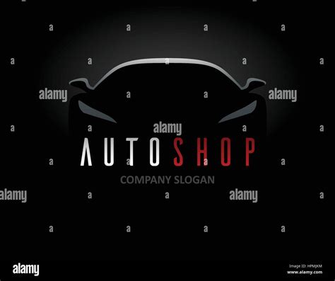 Auto Shop Car Logo Design With Concept Sports Vehicle Icon Silhouette