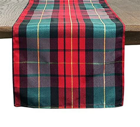 Fennco Styles Classic Red Green Holiday Tartan Plaid Table Runner