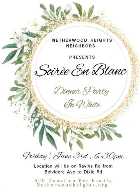 Soiree En Blanc Invitation Netherwood Heights Neighbors