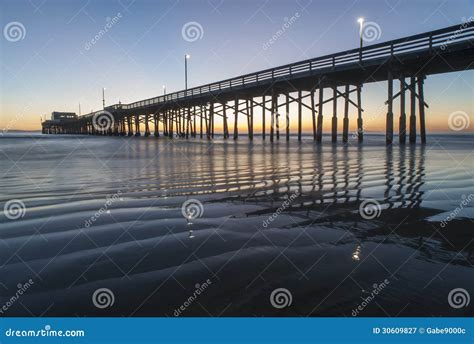 Newport Beach Pier Silhouette Stock Image Image Of Newport Angeles