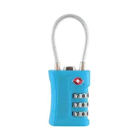 COTECi TSA Customs Code 3 Digit Combination Lock Blue Color Pekole